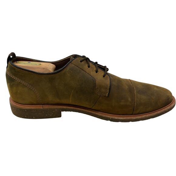 Warfield & Grand Shoes Mens 9.5 Olive Suede Cap Toe Derby Leather Dress Casual main image 5